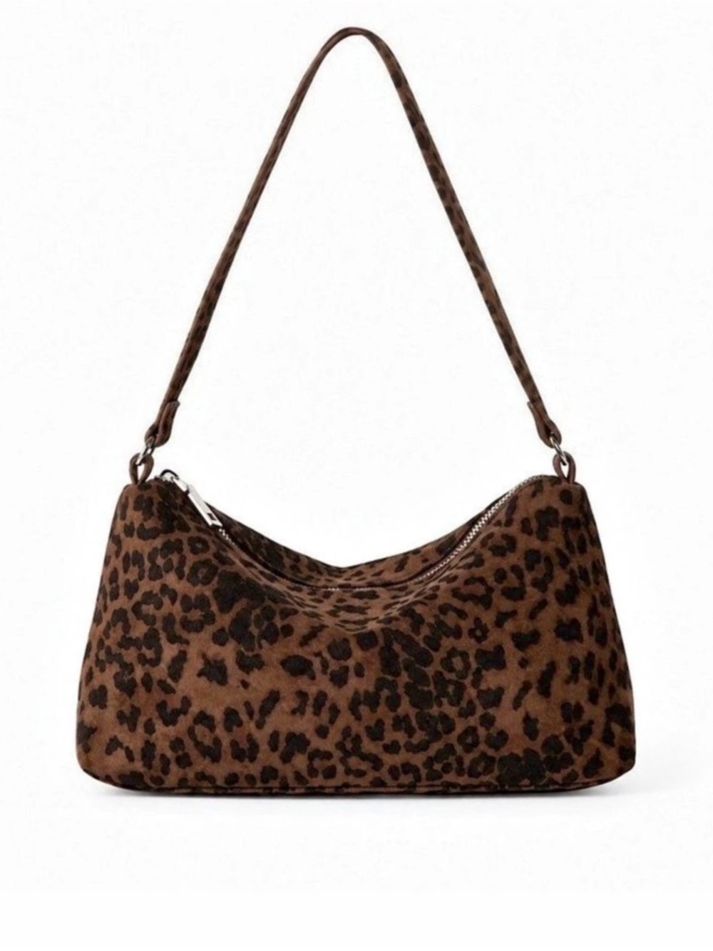 Alilang Faux Suede Hobo Shoulder Bag Brown & Black
